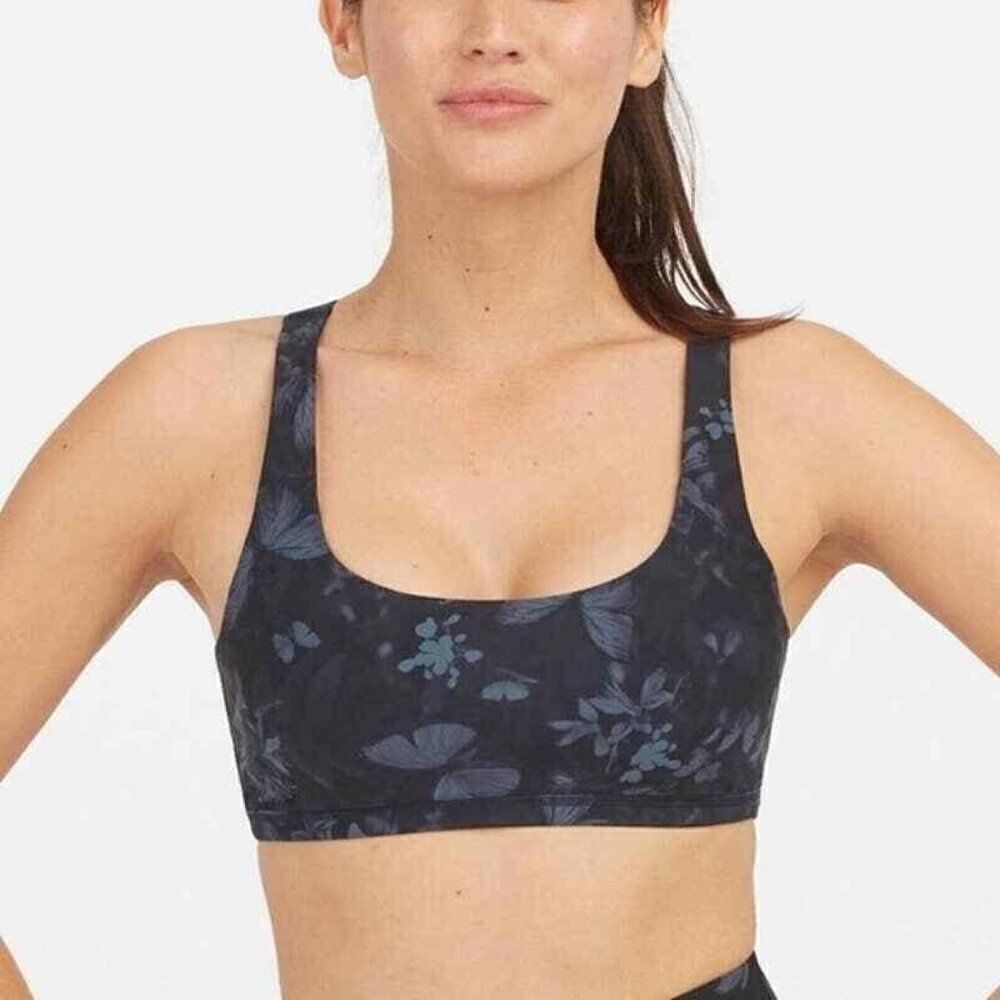SPANX Low Impact Sports Bra Size Medium‎ Midnight Garden Floral 50198R